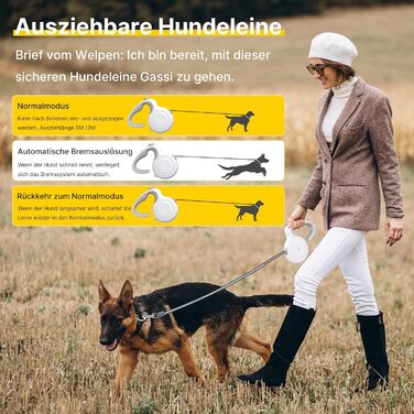 Рулетка для собак Active Brake 5м - міцна левка для середніх та великих собак до 60 кг