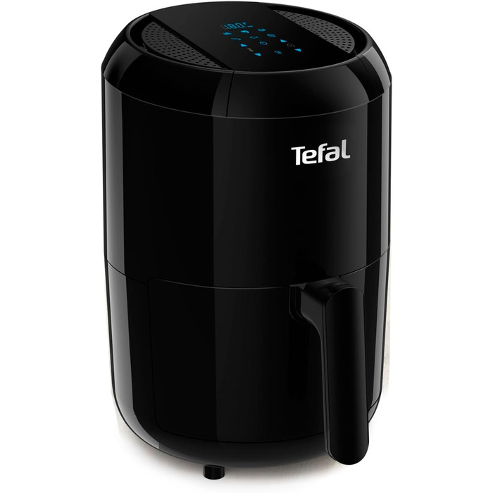 Аерофритюрниця Tefal EY3018 Easy Fry Compact, 1,6 л, 6 програм, цифровий дисплей, для 1-2 осіб, енергозберігаюча, без олії, чорна