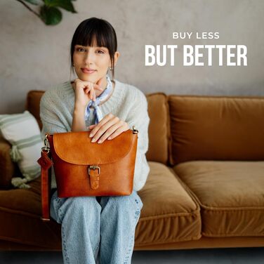 Сумка жіноча через плече Berliner Bags Catalina Vintage коричнева шкіра. Середня кросбоді сумка з магнітним закриттям