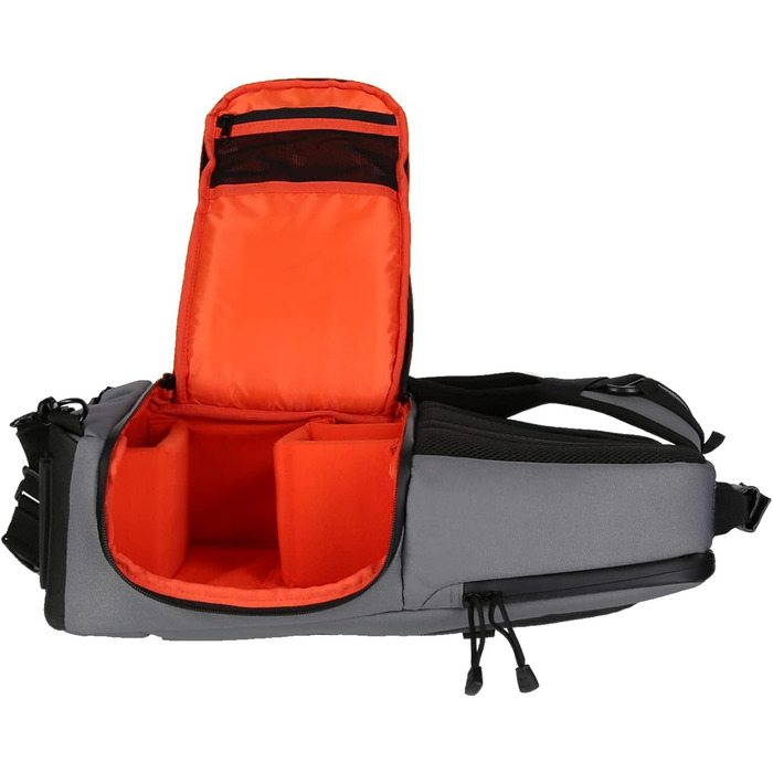 Сумка-слінг Rollei Fotoliner Ocean: фоторюкзак з перероблених пластикових пляшок (45 шт.), сірий, з дощовиком