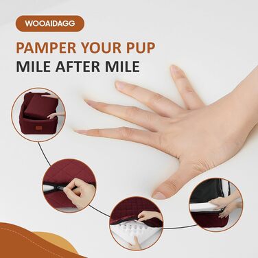 Автокрісло для собак середніх порід, переноска для тварин у машину з кріпленням ременем безпеки, знімна та пральна, з регульованими ременями, 3 ремені (Чорний) (Red, Medium)