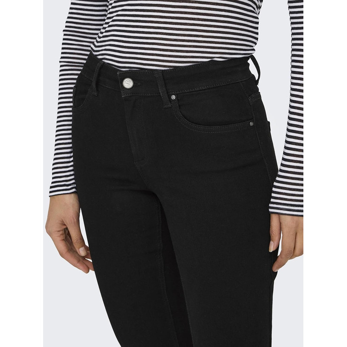 Джинси жіночі кльош ONLBLUSH, чорний денім, середньої посадки, розмір M/30L