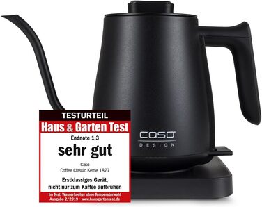 Електричний чайник CASO Coffee Classic Kettle – чорний, з нержавіючою сталі, для чаю та кави, преміум-якість