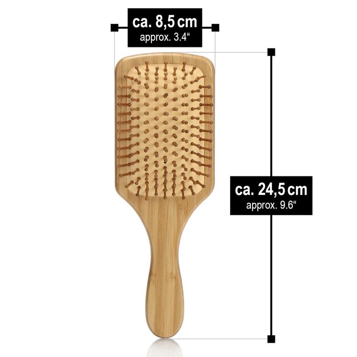 Набір з 2 бамбукових гребінців з натуральною щетиною - екологічні гребінці для жінок, чоловіків та дітей - для масажу шкіри голови та здорового волосся (гребінець-щітка/гребінець)