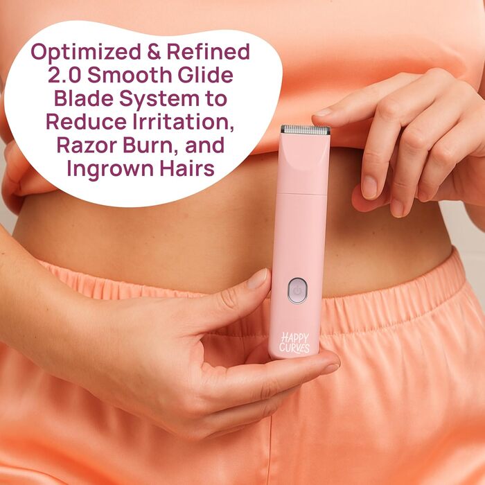 Електричний тример для бікіні HAPPY CURVES Smoothie 2.0 - водонепроникний жіночий тример для тіла з регульованими насадками