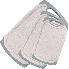 Набір обробних дощок KIMIUP з пластику, 3 шт. з неслизькими ручками, BPA-Free, для кухні, набір дощок для нарізання, миючі в посудомийній машині