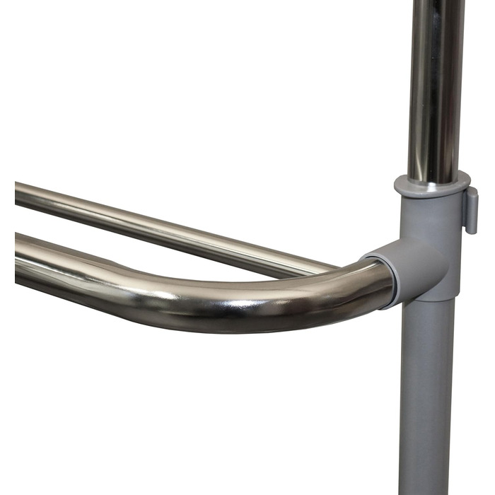 GERSO Extendable Clothes Rack Telescopic Wardrobe Clothes Rail with Wheels Market Stall Stand Grey