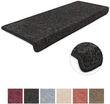 Сходинкові килимки Metzker Monza, антрацит, 15 шт. - захист сходів, килимки для сходів