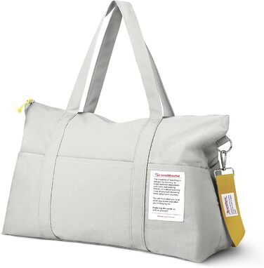 Спортивна сумка Flintronic для жінок, дорожня сумка-мішок, сумка на вихідні, дорожня сумка з чохлом для тележки, водонепроникна спортивна сумка, дорожня сумка, ручна поклажа для спорту, подорожей, літака (сіра)