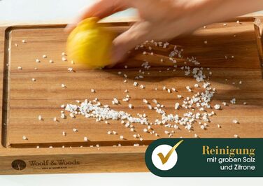 Дерев'яний обробний дошка Woolf & Woods з акціїї, великий, 35x25x3 см | Обробна дошка та сервірувальна таця | Екологічний, не оброблений