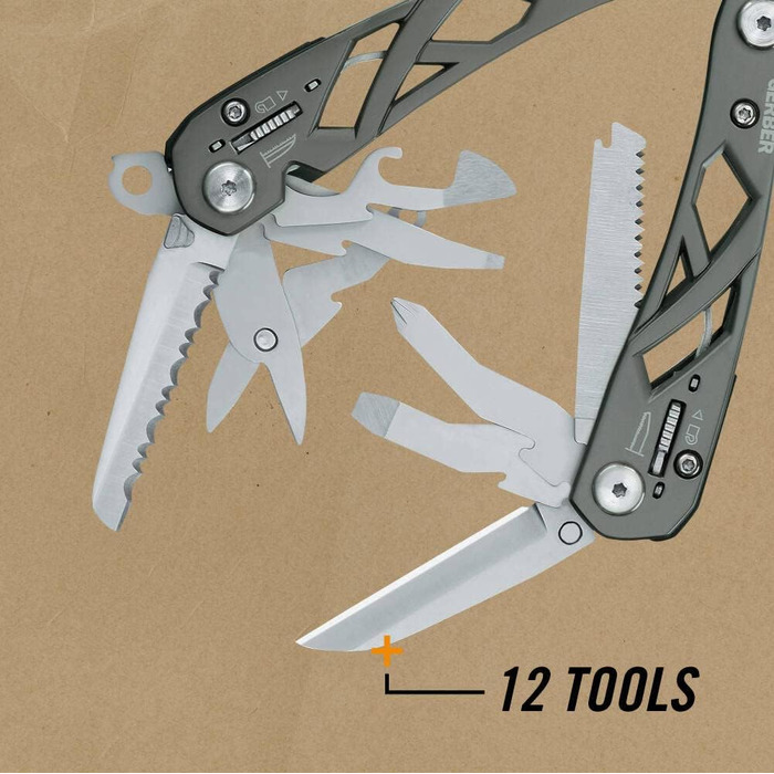 Gerber Bear Grylls Multi-tool with Nylon Sheath, 12 Functions, Ultimate Multi-tool, 31-000749 (12 Tools, EU Packaging)