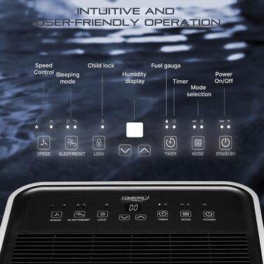 Електричний осушувач повітря Comedes Demecto 30 eco WiFi – 25 л/24 год, для дому та підвалу до 100 м²