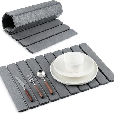 Килимок для сушіння посуду Stein Diatomit 30x40 см, швидковисихаючий, сірий