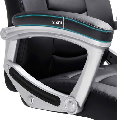 Крісло офісне SONGMICS, ергономічне, регульоване, чорне, OBG21B, 52 x 53 x 122 см