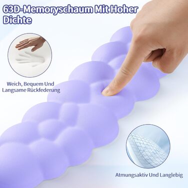 Підставка для зап'ястя Wolke Handballenauflage для клавіатури, ергономічна, з PU шкіри та піною Memory, для ПК/геймінгу, біла
