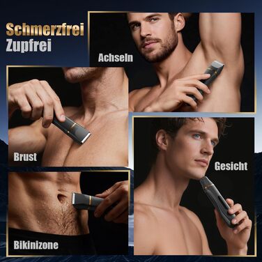 Електричний жіночий епілятор 2-в-1 для тіла та бікіні, вологостійкий, чорний