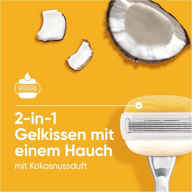 Жіноча бритва Gillette Venus Pro Comfortglide з ароматом кокоса, срібляста (бритва + 6 змінних касет)