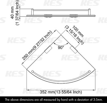 Скляна поличка для душу/ванної кімнати KES BGS101A--P - скляна поличка для душу, нержавіюча сталь SUS304, чорний колір