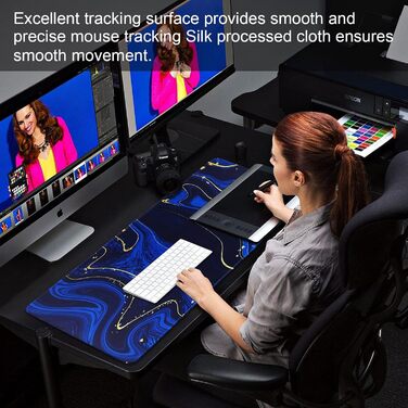 Великий ігровий килимок для миші з прошитими краями, 70x30 см, з антиковзною основою з натурального каучуку для геймерів, офісу, дому. Модель Quicksand03