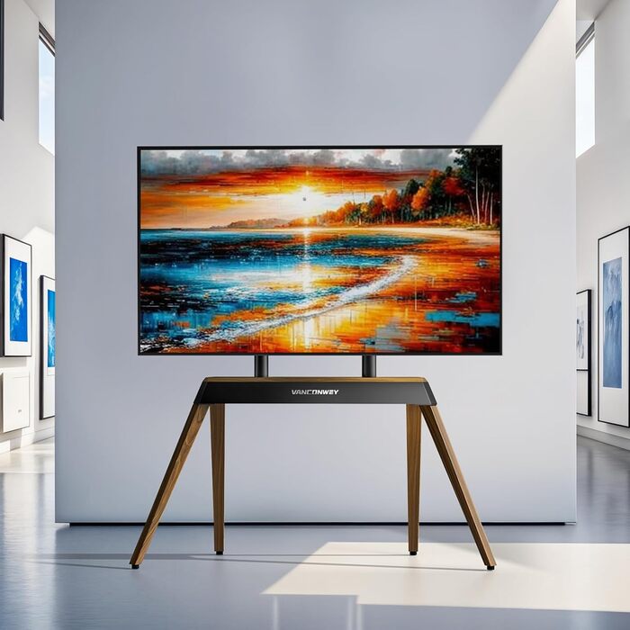 Підставка для телевізора Vanconwey Boden TV Ständer для LED/LCD екранів 40-86 дюймів, дерев'яно-металева, до 110lbs, VESA 600x400mm, горіх (VC-Z1818)