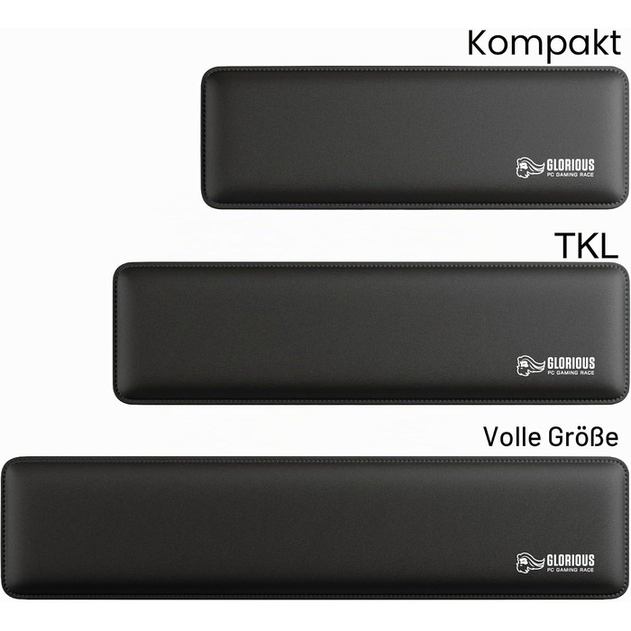 Підставка під зап'ястя для клавіатури Glorious Gaming Padded Keyboard Wrist Rest (Full Size, 17 мм) — м'яка тканинна основа, протиковзний гумовий низ, чорна, 440 x 100 x 17 мм