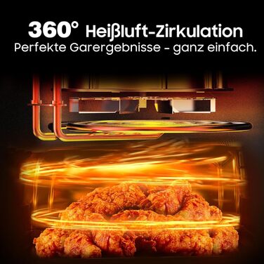 Аерофритюрниця XXL 9л Heißluftfritteuse 2350W з 9 програмами, LED дисплеєм, підтриманням тепла, металевим внутрішнім простором для сімейних страв