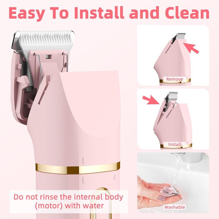 Електричний тример для тіла та обличчя 3-в-1 для жінок, рожевий