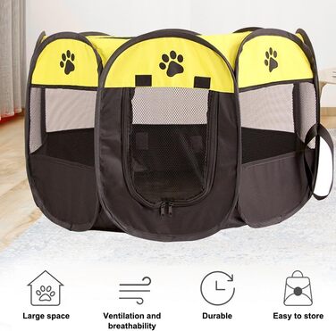 Клітка-загін для собак та цуценят, складана, 73x73x43 см, зелений