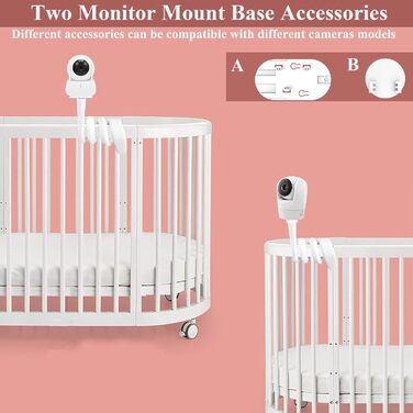 Кріплення для дитячого відеоняні Derebir, сумісне з GHB, BOIFUN, Momcozy, VTech, Leapfrog (18.3 дюйми)