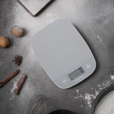 Кухонні ваги NUTRI FIT: цифрові, ультратонкі, мультифункціональні, 5 кг, чорні