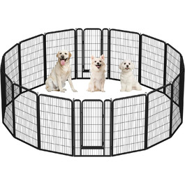 Вольєр для цуценят Yaheetech 16tlg, 120 см, з автоматичним замком, чорний