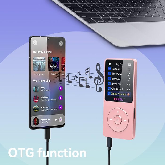 MP3 плеєр RUIZU 32GB з Bluetooth 5.3, екраном 1.8