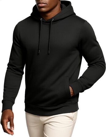 Худі Leif Nelson Slim Fit для чоловіків, чорний: стильний капюшонний світшот для спорту та повсякденного носіння