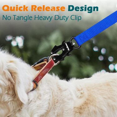 Міцна тактична повідка для собак PetBonus, 1,5м, еластична, з 2 м'якими ручками, страхувальний ремінь для авто, нашийник-повідок для дресирування собак великих та середніх порід (Армійний зелений, Синій)