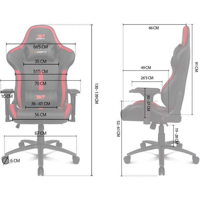 Професійне ігрове крісло DRIFT GAMING DR350 ергономічне, з 4D-підлокітниками, подушками під поперек та шию, нахил 135°, безшумні колеса, чорно-біле