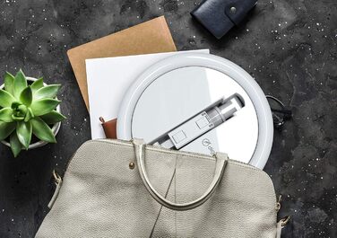 DIGIPOWER 11' кільцева лампа для макіяжу, YouTube, TikTok та Vlogging, регульована висота (58-168 см), 3 режими освітлення, 10 рівнів яскравості, тримач для телефону (iOS/Android), складана