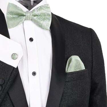 Набір краватка-метелик, нагрудна хустинка та запонки Alizeal Paisley, колір: кобальтово-синій