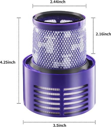 Комплект HEPA-фільтрів для пилососа Dyson V10 (SV12, Cyclone, Absolute, Animal, Total Clean), 4 шт. з щіткою для чищення
