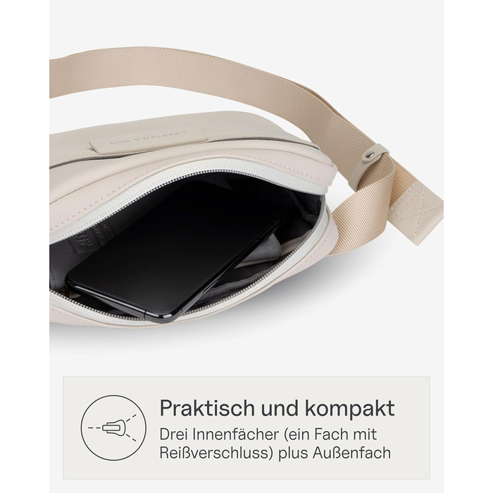 Kapten & Son Bauchtasche Bergen: сумка на пояс, кросбоді для жінок та чоловіків, 0.8 л, м'ятний колір, ідеальна для подорожей та міста