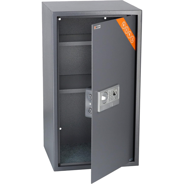 Сейф для дому Business XL Safe Tresor 60л з цифровим та відбитком пальця, вогнестійкий, для документів A4 та цінностей (50x35x36 см)