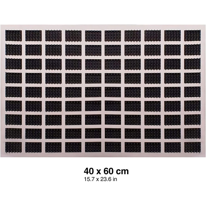 GOODS+GADGETS Люксова вхідна алюмінієва килимок для взуття 60x40 см з гумовими вставками, мат у стилі нержавіючої сталі