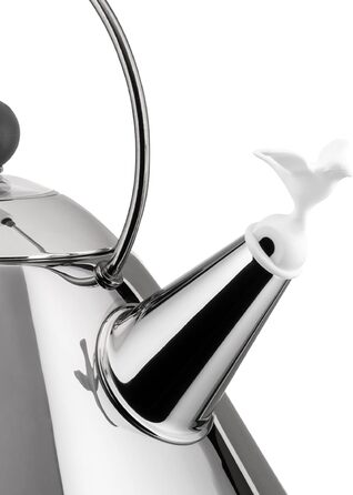 Alessi 9093 W Water Kettle, Stainless Steel, White, 4 x 25 x 4.5 cm, Units, 1.0 White Stainless Steel