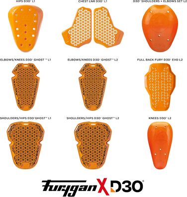 Мотозахист спини Furygan D3O EVO Level 2, сертифікований, гнучкий, легкий, помаранчевий, 2024