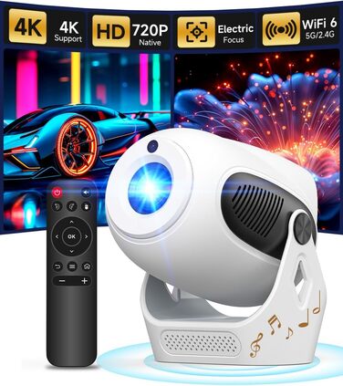 Портативний проєктор Magcubic Mini Beamer 4K з Android 11, Bluetooth 5.0, WiFi Dualband та автоматичною корекцією трапеції