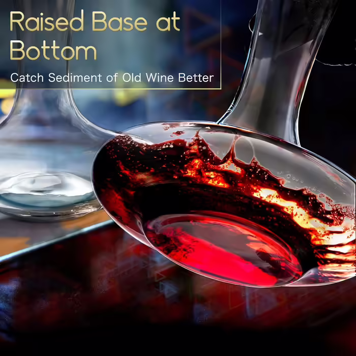 Wine Decanter for 75cl, 1.8L Decanter for Red Wine & Cork Stopper, Handmade, Lead-Free Crystal Glass