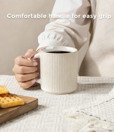 Набір посуду GBhome з каменю, 18 предметів, ручна робота, набір посуду з реактивною глазур'ю, для 6 осіб, безпечний у мікрохвильовці та посудомийній машині, глибокий зелений (бежевий, 6 чашок)