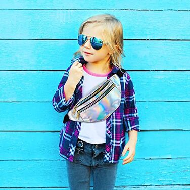 Сумка на пояс у стилі 80-х для жінок, лазерний дизайн, блискітки, регульований ремінь, водонепроникна, для відпочинку, подорожей, туризму (срібна)