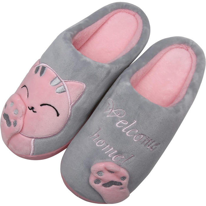 Тапочки зимові Mishansha для жінок та чоловіків, теплі, з плюшу, з піною Memory Foam, розмір 36-47, колір: жовтий (39/40 EU, сірий)