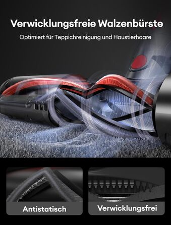 Ultenic U16 Flex Cordless Vacuum Cleaner 550W/45 Kpa, 60-Minute Runtime Cordless Vacuum with Touchscreen and Telescopic Tube, Wall-Mounted Charging Station with Indicator Light, Anti-Tangle for Hard Floors, Carpets, and Pet Hair