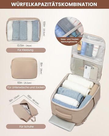 Рюкзак для ручної поклажі OVEVOOK: 40л, водонепроникний, з відділенням для ноутбука 17